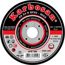 Karbosan İnox Metal Kesici İnce Taş 115 mm 25 Adet Yüksek Performanslı Kesim Aracı