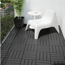 IKEA Runnen Suya Da Lı Koyu Gri Yer Döşemesi Geçmeli Deck Kilitli 30X30 cm 9 Adet Toplam 0.81 M2