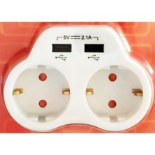 Viko USB Girişli Ikili Priz (2.1 Amper) - Beyaz Vıko USB Gırışlı Ikılı