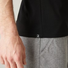 Decathlon Domyos Erkek Siyah Spor Tişörtü 500 - Slim - Fitness Hafif Antrenman