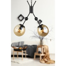 Begüsa Delf 2.li Avize Siyah Bal Cam