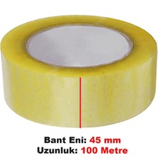 Badem10 Koli Bandı 45 mm x 100 mt Şeffaf Güçlü Yapışkanlı Kopmayan Bant 72 Adet