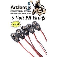 Artlantis 9 Volt Pil Yatağı 5 Adet 9V Pil Yuvası Ikili 9V Pil Başlığı Pil Tutucu Okul Hobi Elektrik Deney