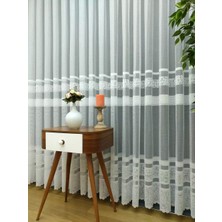 Evdepo Home Taç Bantlı Desen Kullanıma Hazır 1/2,5 Normal Pile Tül Perde Tek Kanat - Ekru 100 x 260 cm