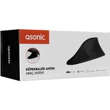 Asonic AS-A58 Siyah Radyo Alıcılı Silikon Tabanlı Shark Anten