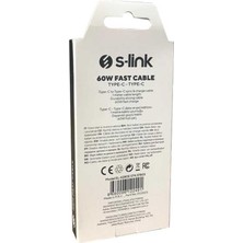 S-link SL-X280E 1m 60W 3A TypeC to TypeC Hızlı Data + Sarj Kablosu