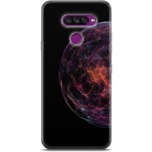 Ekolaks Lg K50S Uyumlu Kılıf Ekol 25 Neon Çizgi Soyulmayan Kılıf Bordo