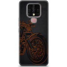 Ekolaks Tecno Camon 16 Uyumlu Kılıf Ekol 03 Harley Davidson Arka Kapak Turuncu