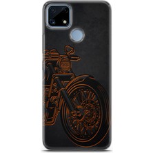 Ekolaks Realme C25 Uyumlu Kılıf Ekol 03 Harley Davidson Arka Kapak Turuncu