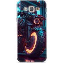 Ekolaks Samsung Galaxy A8 Uyumlu Kılıf Ekol 02 Neon Kawasaki Motor Kapak Turkuaz