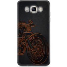 Ekolaks Samsung Galaxy J7 2016 Uyumlu Kılıf Ekol 03 Harley Davidson Arka Kapak Turuncu