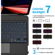 EHZ Teknoloji iPad 10.2 (7.nesil) Uyumlu Manyetikli Standlı Mag Touchpad Çıkartılabilir Klavyeli Kılıf