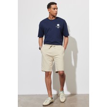 ALTINYILDIZ CLASSICS Erkek Bej Standart Fit Normal Kesim Pamuklu Cepli Örme Şort