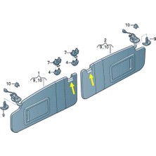 Vass41 Seat Leon 3 Mk3 2013-2020 Güneşlik Tutucu Klipsi Kanca Gri 4F0857561