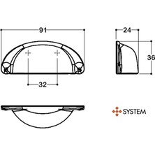 System 32MM Bb Mat Altın Renk Tas Kulp SY4525 0032 Bb