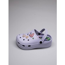 Shoecide Taş ve Toka Detaylı Jel Tabanlı Masaj Özellikli Eva Lila Doktor Sandalet