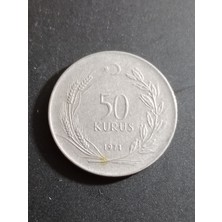50 Kuruş 1971 Madeni Para. Eski Koleksiyon Madenî Para. Eski Para. Hatıra Para