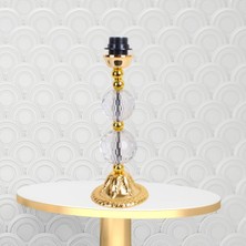 dekovien Hürrem Renk Kadife Kumaş Kaplı Gold Kristal Ayak Vintage Abajur AB0979