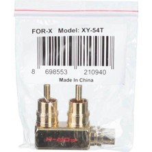 For-X 2 Rca Erkek 1 Rca Dişi Oto Amfi Sinyal Birleştirici (2 Adet) XY-54T