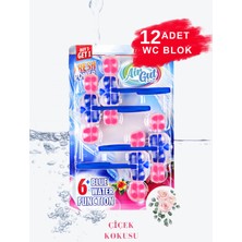 AirGut 3'lü Paket WC Blok, Tuvalet Koku Giderici 12 Adet Çiçek Kokusu Bloğu (Mavi su verir)