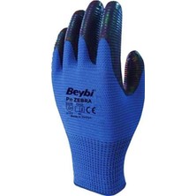 Beybi Zebra Eldiven Mavi-Siyah No:10 12 Adet