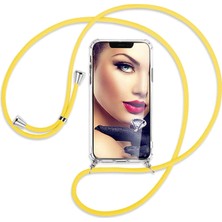 Teknomoda Apple iPhone 6 / 6S Kılıf Boyun Omuz Askılı Sarı iPli Kordonlu Anti Şok Köşe Korumalı Şeffaf Silikon X-ROP