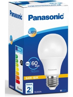 Panasonic LED Lamba 8.5W - 60W E27 2700 Kelvin Sarı Işık