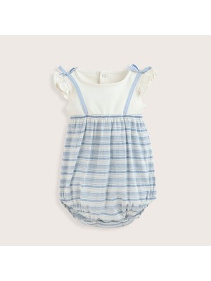 Chakra Marine Fırfırlı Çizgili Tulum Mavi