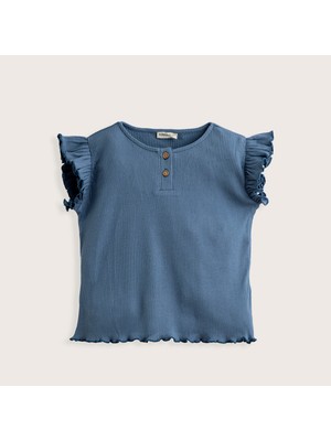 Chakra Marine Fırfırlı Tshirt Mavi