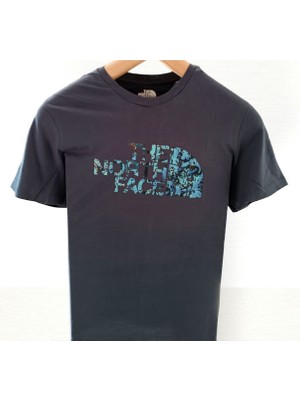 The North Face Kamuflaj Desen Yazılı T-Shirt