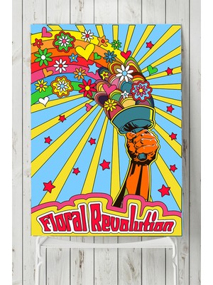 Postermanya Floral Revolution, Çiçek Psychedelic Indie Tarzı Poster