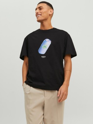 Jack & Jones Jordimensional Tee Ss Crew Neck Tg Siyah Erkek T-shirt 12238166-Black