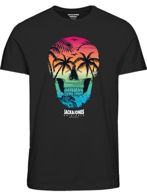 Jack & Jones Jormindskull Tee Ss Crew Neck Fst Siyah Erkek T-shirt 12238132-Black