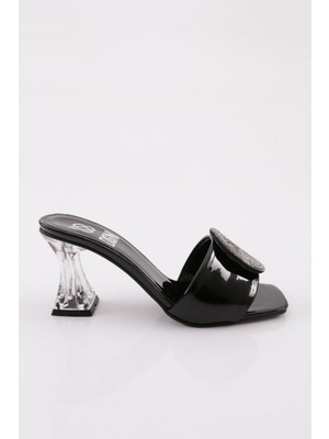 DGN Ykb-03 Kadın  Oval Taş Ipi Işleme Topuklu Terlik