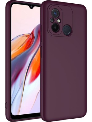 Kılıfmania Xiaomi Redmi 12C ile Uyumlu Kapak Kamera Korumalı Içi Kadife Lansman Silikon Kılıf - Mürdüm