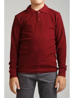 Noble Store Çocuk Uzunkol Polo Yaka Okul T-Shirt
