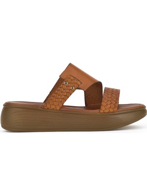 Ziya  Kadın  Deri Terlik 1311010 500 Taba