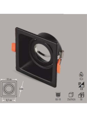 Cata CT-5004 Puma Kare Siyah Spot Kasa(Ampulsuzdur) Spo