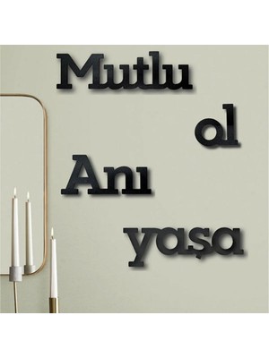 Ensa Design Dekoratif Ahşap Duvar Dekoru Mutlu Ol Anı Yaşa 18X20CM