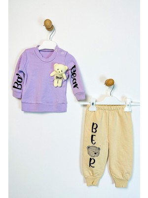 Ada Bebek Çocuk Ayıcık Aksesuarlı Bear Desenli Bebek Alt Üst Takım