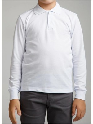 Noble Store Çocuk Uzunkol Polo Yaka Okul T-Shırt