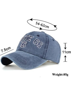 Three Beans Rota 66 Nakış Denim Beyzbol Şapkası Feueed Cap Sun Hat (Yurt Dışından)