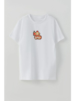 Youwinner Gladyatör Ayı Baskılı Bisiklet Yaka Çocuk Tshirt