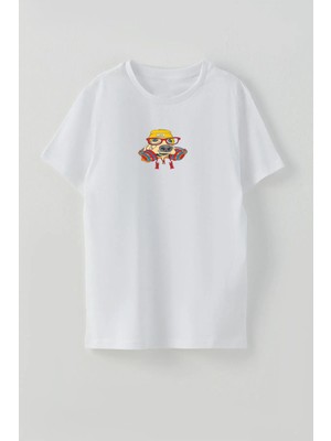 Youwinner Cool Köpek Baskılı Bisiklet Yaka Çocuk Tshirt