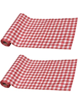 Firdevsi Hobi Tek Kullanımlık Masa ve Aktivite Örtüsü 2rulo 20 Adet- 120X150 cm -Büyük Boy Kırmızı Kareli Frd- Büyük Kırmızı 2