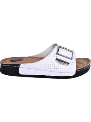 İskarpin Apella Bodrum Tek Toka Beyaz Kadın Terlik