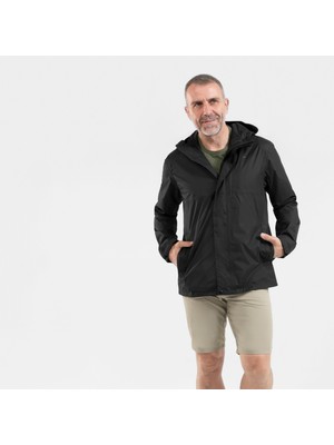 Decathlon QUECHUA Erkek Outdoor Yağmurluk - Siyah - NH500 Imper