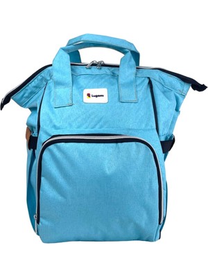 Anne Bebek Bakım Sırt Çantası Biberon Termoslu Sıvı Geçirmez Açık Mavi