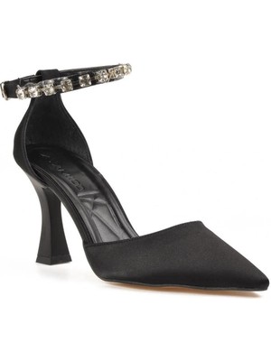 Synergy 009 Siyah Kemerlı Kadın Topuklu Ayakkabı