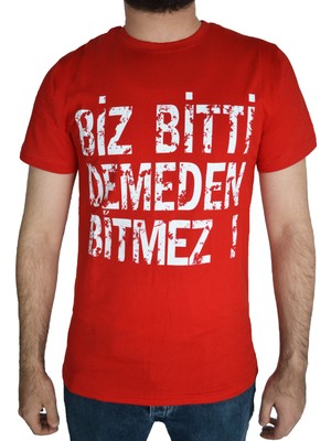 Şimşekoğlu Biz Bitti Demeden Bitmez Baskılı T-Shirt